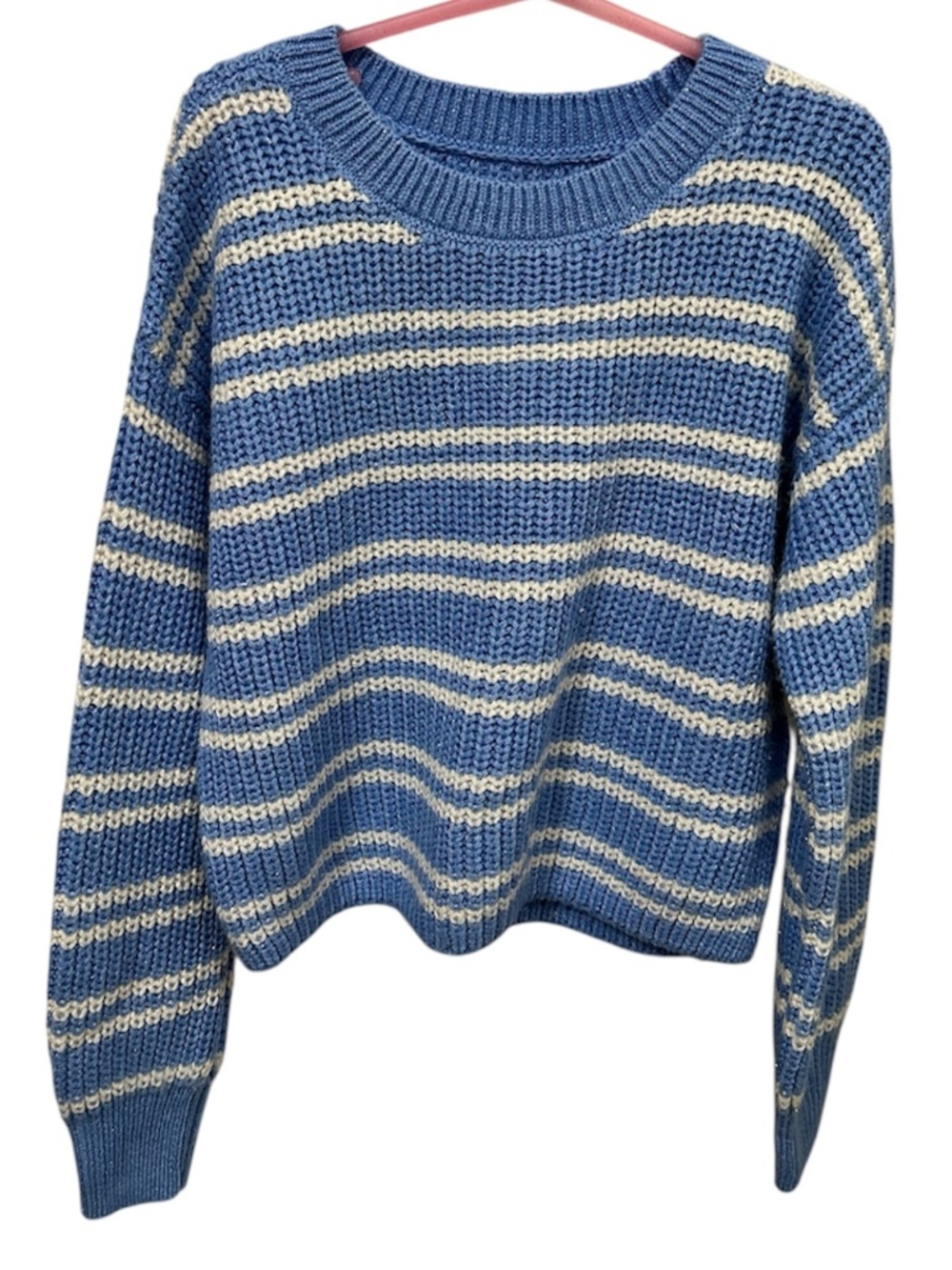 SO Girls Sweater Size XS 6/6x Blue White Striped